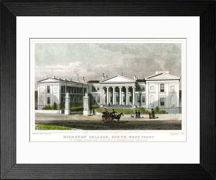 Framed Print : Highbury College, south-west front, Islington, London, 1827. Artist: Thomas Dale Framed Print : Highbury College, south-west front, Islington, London, 1827. Artist: Thomas Dale