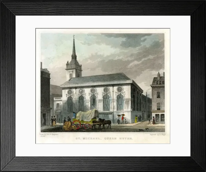 Framed Print : Church of St Michael Queenhithe, City of London, 1831. Artist: J Tingle Framed Print : Church of St Michael Queenhithe, City of London, 1831. Artist: J Tingle