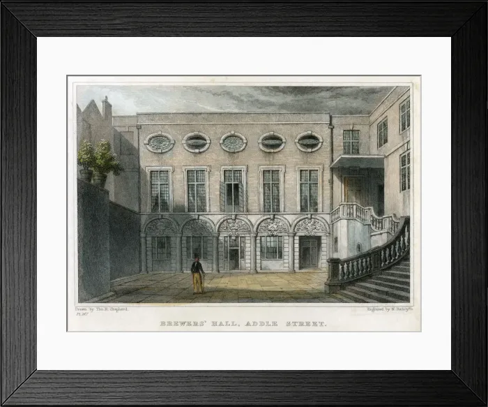 Framed Print : Brewers Hall, Addle Street, City of London, 1831. Artist: William Radclyffe Framed Print : Brewers Hall, Addle Street, City of London, 1831. Artist: William Radclyffe