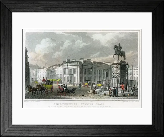 Framed Print : Improvements, Charing Cross, Westminster, London, 1828. Artist: Thomas Barber Framed Print : Improvements, Charing Cross, Westminster, London, 1828. Artist: Thomas Barber