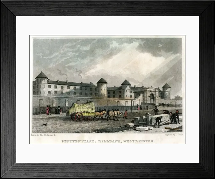 Framed Print : Penitentiary, Millbank, Westminster, London, 1829. Artist: J Tingle Framed Print : Penitentiary, Millbank, Westminster, London, 1829. Artist: J Tingle