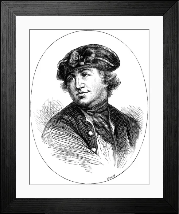 Framed Print : Commodore Robert Hopkins, American naval commander, from a print of 1776, (c1880). Artist: Whymper Framed Print : Commodore Robert Hopkins, American naval commander, from a print of 1776, (c1880). Artist: Whymper