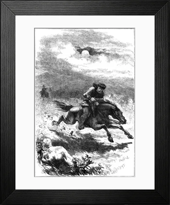 Framed Print : Pursuit of Paul Revere, the scout, 1775 (c1880) Framed Print : Pursuit of Paul Revere, the scout, 1775 (c1880)