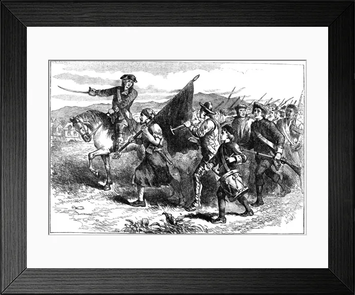 Framed Print : The crowd at Springfield with the Black Flag, c1776-1781 (c1880) Framed Print : The crowd at Springfield with the Black Flag, c1776-1781 (c1880)