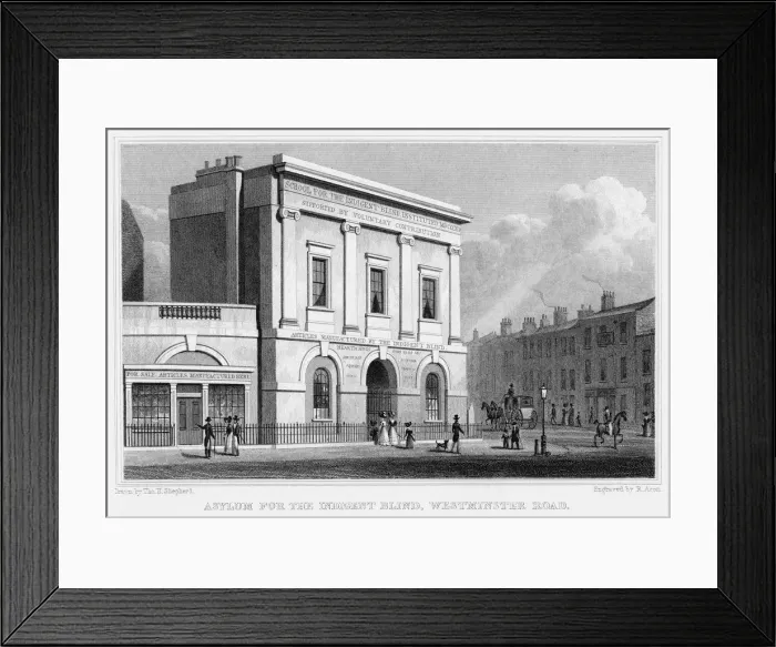 Framed Print : School for the Indigent Blind, Westminster Road, London, 1829. Artist: R Acon Framed Print : School for the Indigent Blind, Westminster Road, London, 1829. Artist: R Acon