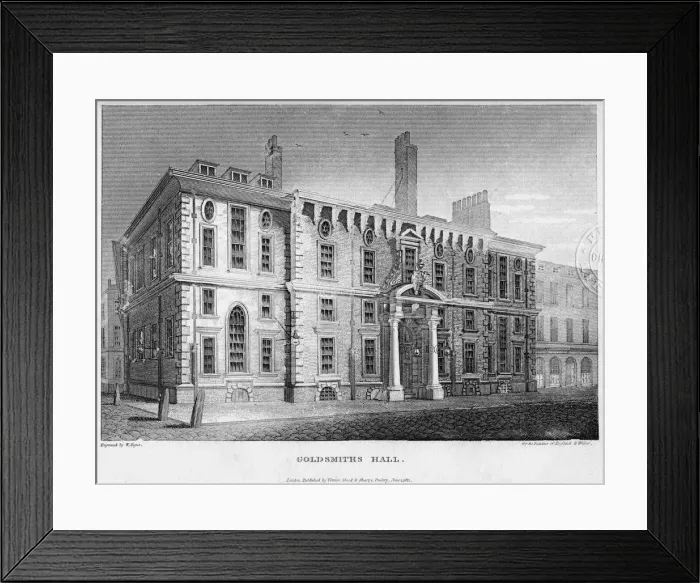 Framed Print : Goldsmiths Hall, City of London, 1877. Artist: W Angus Framed Print : Goldsmiths Hall, City of London, 1877. Artist: W Angus