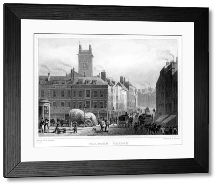 Framed Print : Holborn Bridge, London, 1831. Artist: William Woolnoth Framed Print : Holborn Bridge, London, 1831. Artist: William Woolnoth