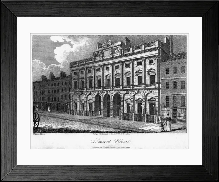 Framed Print : Somerset House, Westminster, London, 1805. Artist: W Poole Framed Print : Somerset House, Westminster, London, 1805. Artist: W Poole