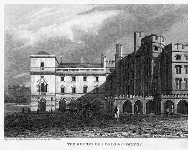 The Houses of Lords and Commons, Westminster, London, 1815. Artist: Byrne