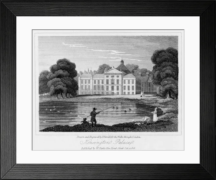 Framed Print : Kensington Palace, London, 1816. Artist: I Varrall Framed Print : Kensington Palace, London, 1816. Artist: I Varrall