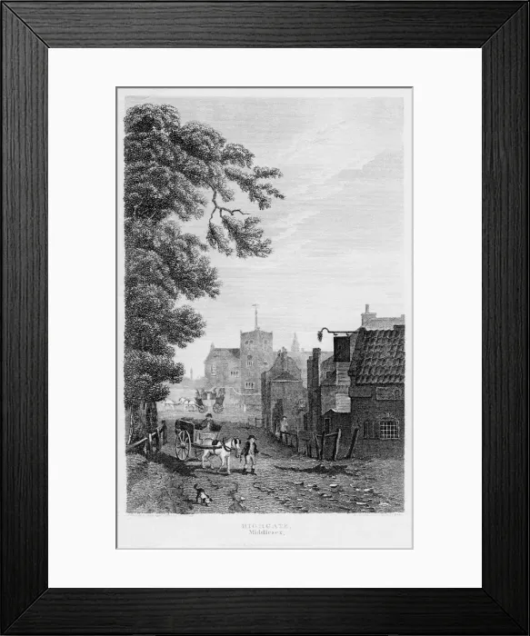 Framed Print : Highgate, London, 1814. Artist: J Shury