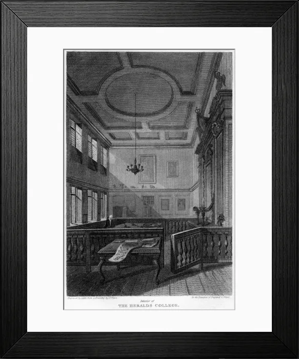 Framed Print : Interior of the Heralds College, London, 1815. Artist: Lewis Framed Print : Interior of the Heralds College, London, 1815. Artist: Lewis