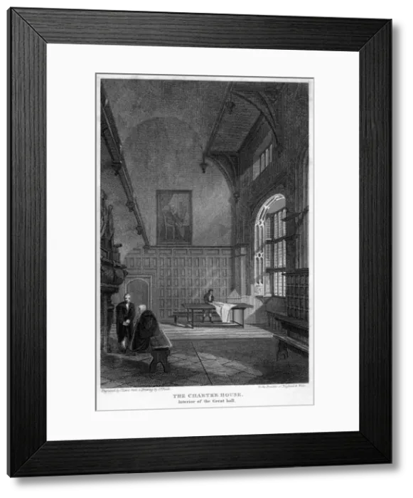 Framed Print : Interior of the Great Hall, Charterhouse, London, 1815. Artist: J Lewis Framed Print : Interior of the Great Hall, Charterhouse, London, 1815. Artist: J Lewis