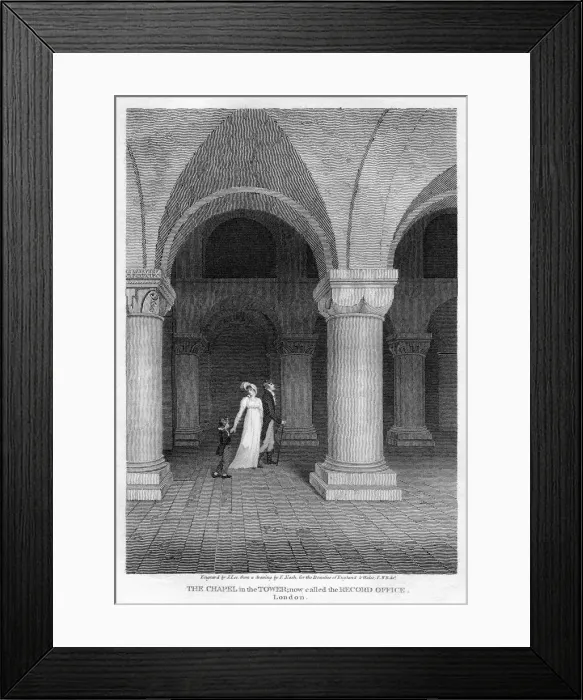 Framed Print : The Chapel in the Tower, now called the Record Office, Tower of London, 1809. Artist: J Lee Framed Print : The Chapel in the Tower, now called the Record Office, Tower of London, 1809. Artist: J Lee