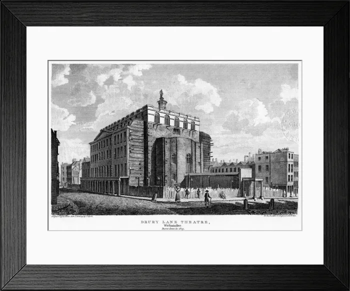 Framed Print : Drury Lane Theatre, Westminster, London, 19th century. Artist: William Johnstone White Framed Print : Drury Lane Theatre, Westminster, London, 19th century. Artist: William Johnstone White