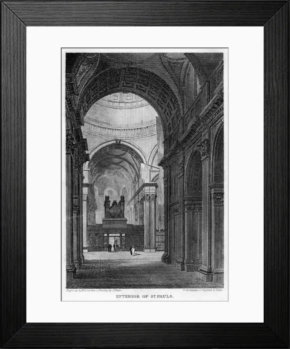 Framed Print : Interior of St Pauls Cathedral, City of London, 1816. Artist: Hobson Framed Print : Interior of St Pauls Cathedral, City of London, 1816. Artist: Hobson