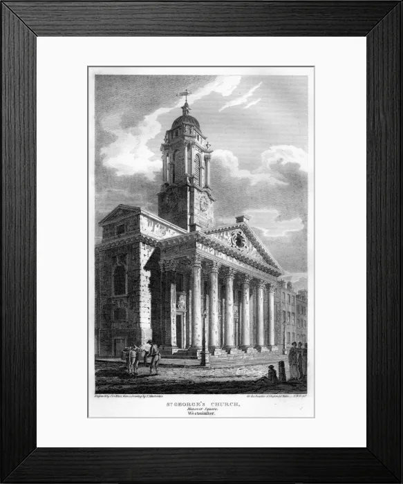 Framed Print : St Georges Church, Hanover Square, Westminster, London, 1810. Artist: John Le Keux Framed Print : St Georges Church, Hanover Square, Westminster, London, 1810. Artist: John Le Keux