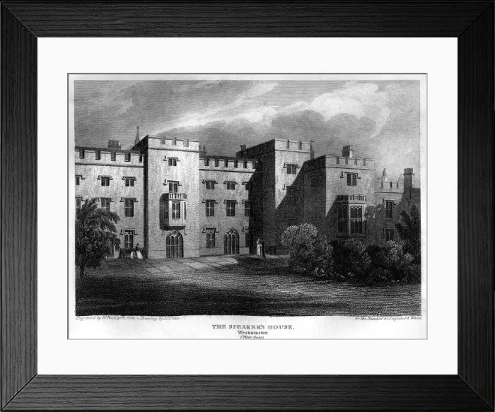 Framed Print : The Speakers House, Westminster, London, 1815. Artist: William Radclyffe Framed Print : The Speakers House, Westminster, London, 1815. Artist: William Radclyffe