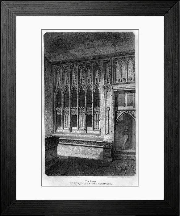 Framed Print : The Lower Lobby, House of Commons, Westminster, London, 1815. Artist: Sands Framed Print : The Lower Lobby, House of Commons, Westminster, London, 1815. Artist: Sands