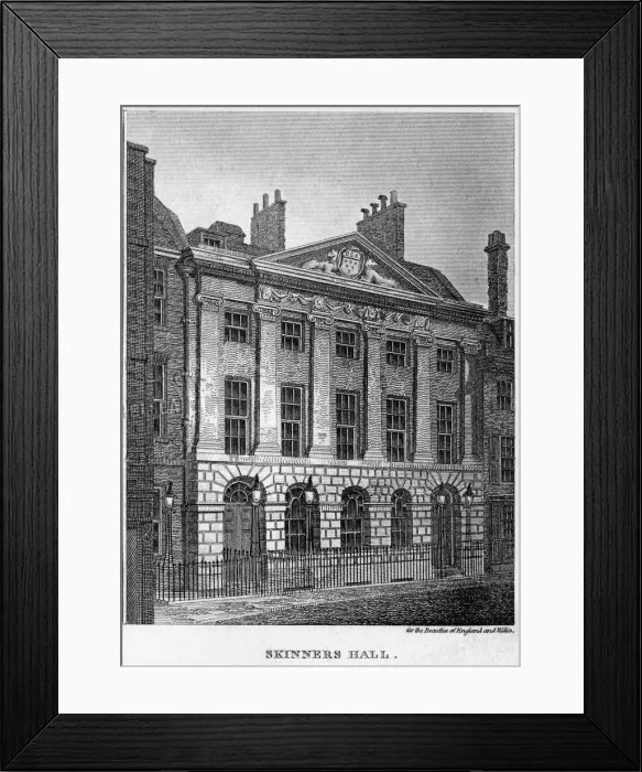 Framed Print : Skinners Hall, City of London, 1828. Artist: W Angus Framed Print : Skinners Hall, City of London, 1828. Artist: W Angus