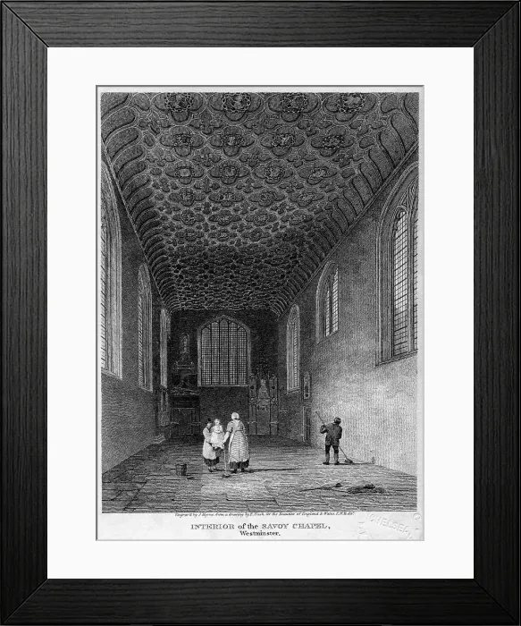 Framed Print : Interior of the Savoy Chapel, Westminster, London, 1809. Artist: J Byrne Framed Print : Interior of the Savoy Chapel, Westminster, London, 1809. Artist: J Byrne