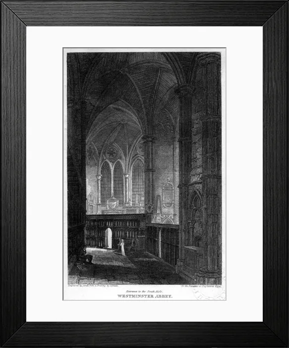 Framed Print : Entrance to the south aisle, Westminster Abbey, London, 1816. Artist: Sands Framed Print : Entrance to the south aisle, Westminster Abbey, London, 1816. Artist: Sands