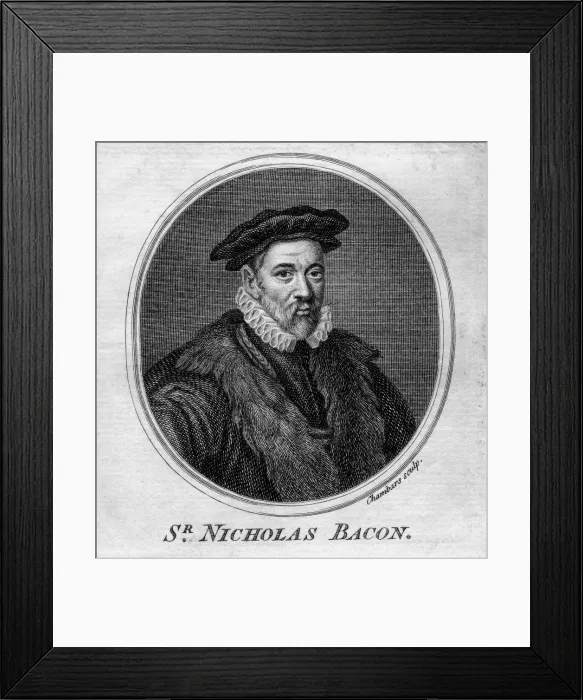 Framed Print : Sir Nicholas Bacon, 16th century English politician. Artist: T Chambars Framed Print : Sir Nicholas Bacon, 16th century English politician. Artist: T Chambars