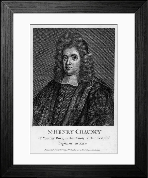 Framed Print : Sir Henry Chauncy, English lawyer, educator and antiquarian, (1802) Framed Print : Sir Henry Chauncy, English lawyer, educator and antiquarian, (1802)