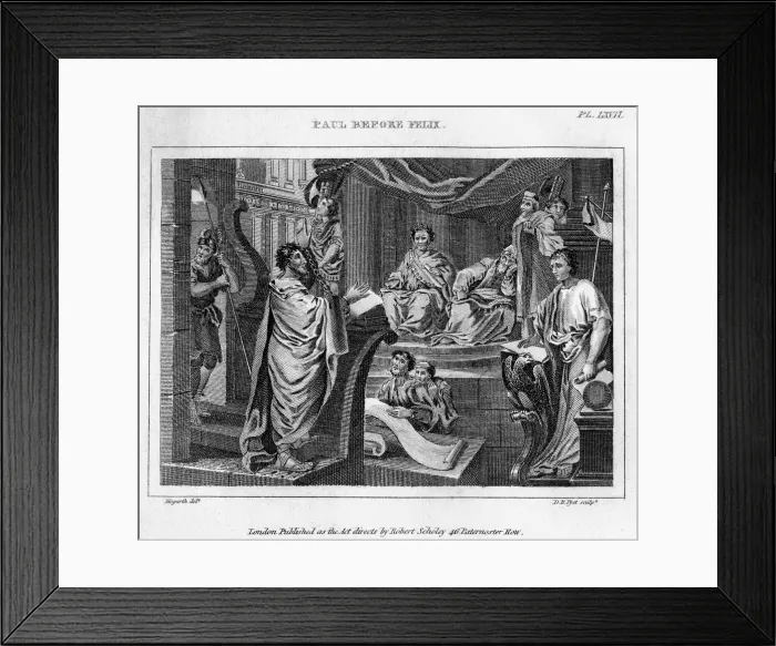 Framed Print : Paul Before Felix, 18th century. Artist: DB Pyet Framed Print : Paul Before Felix, 18th century. Artist: DB Pyet