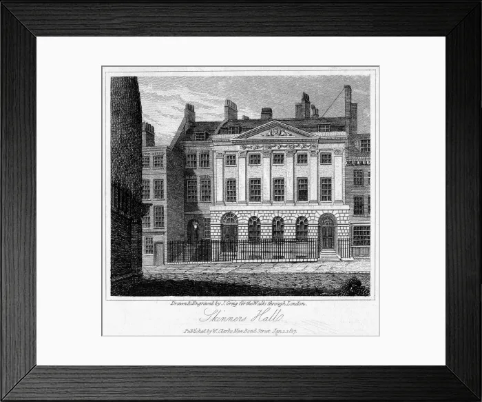 Framed Print : Skinners Hall, City of London, 1817. Artist: J Greig Framed Print : Skinners Hall, City of London, 1817. Artist: J Greig
