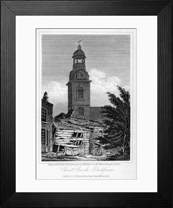 Framed Print : Christ Church, Blackfriars, Southwark, London, 1817. Artist: J Greig Framed Print : Christ Church, Blackfriars, Southwark, London, 1817. Artist: J Greig