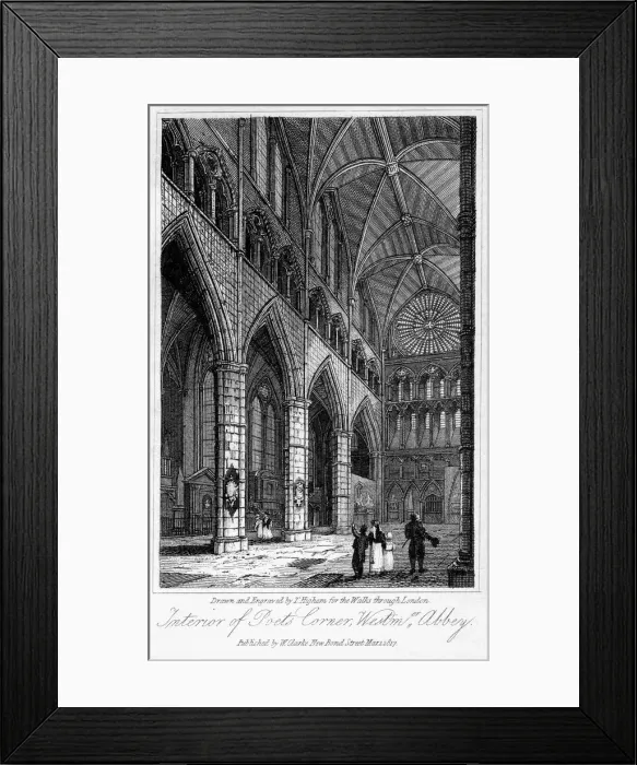 Framed Print : Interior of Poets Corner, Westminster Abbey, London, 1817. Artist: Thomas Higham Framed Print : Interior of Poets Corner, Westminster Abbey, London, 1817. Artist: Thomas Higham