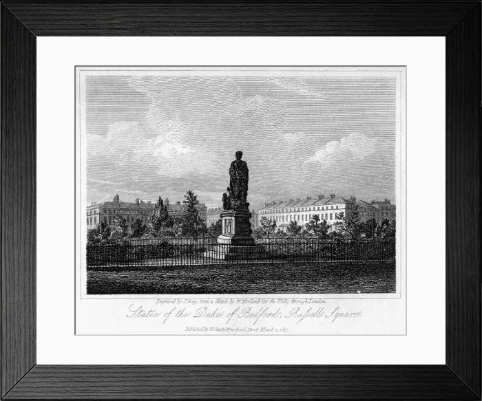 Framed Print : Statue of the Duke of Bedford, Russell Square, Bloomsbury, London, 1817. Artist: J Greig Framed Print : Statue of the Duke of Bedford, Russell Square, Bloomsbury, London, 1817. Artist: J Greig