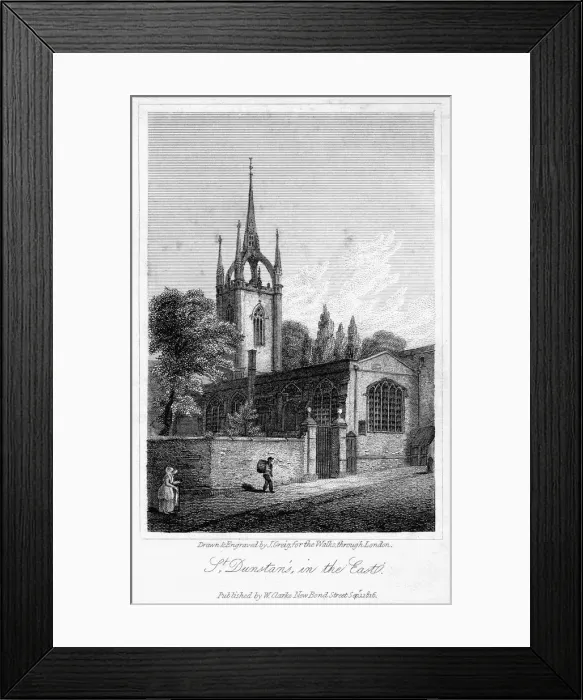 Framed Print : Church of St Dunstan in the East, City of London, 1816. Artist: J Greig Framed Print : Church of St Dunstan in the East, City of London, 1816. Artist: J Greig