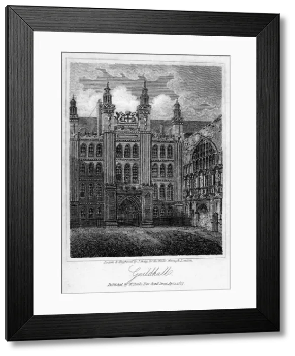 Framed Print : Guildhall, City of London, 1817. Artist: J Greig Framed Print : Guildhall, City of London, 1817. Artist: J Greig