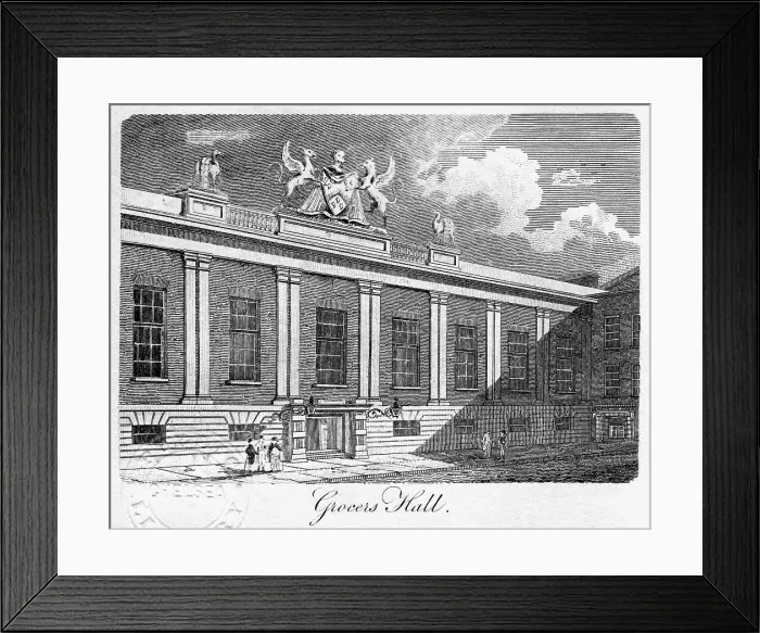 Framed Print : Grocers Hall, City of London, 1811. Artist: Sands Framed Print : Grocers Hall, City of London, 1811. Artist: Sands