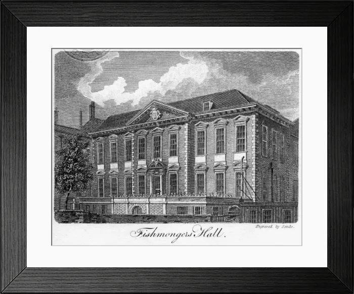 Framed Print : Fishmongers Hall, City of London, 1811. Artist: Sands Framed Print : Fishmongers Hall, City of London, 1811. Artist: Sands