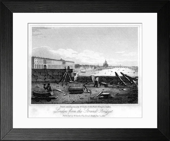 Framed Print : London from the Strand Bridge, 1816. Artist: W Wallis