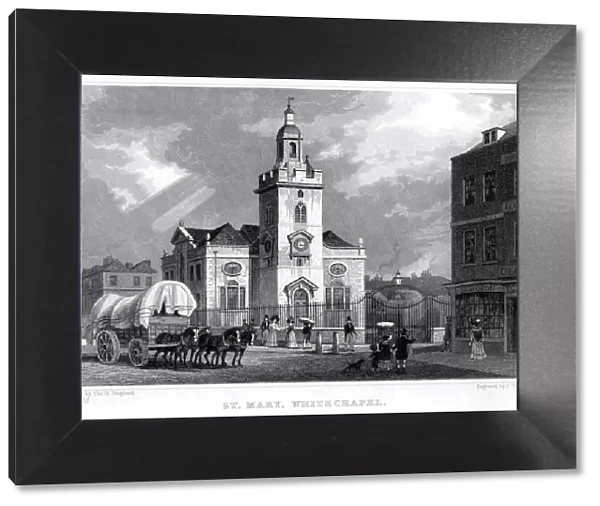 Church of St Mary, Whitechapel, London, 1831. Artist: J Tingle