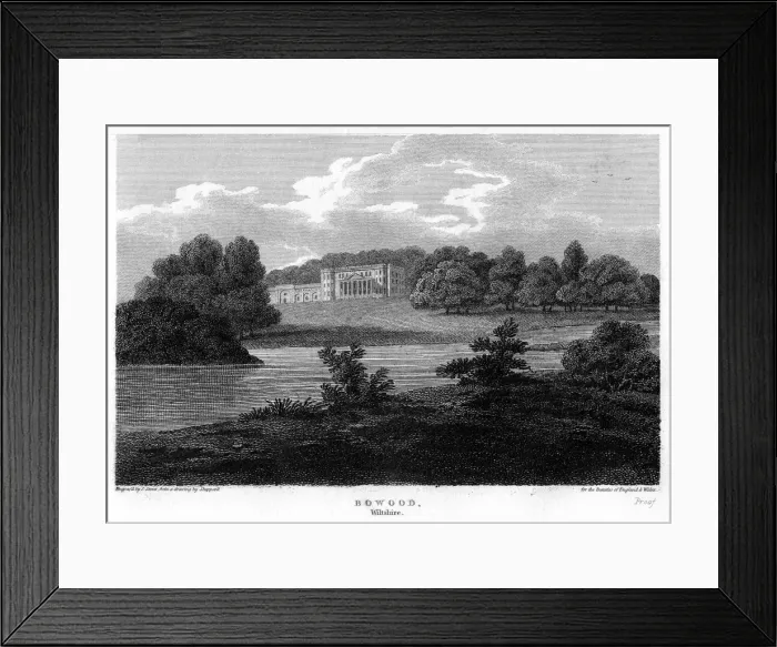 Framed Print : Bowood House, Wiltshire, 1811. Artist: J Storer Framed Print : Bowood House, Wiltshire, 1811. Artist: J Storer