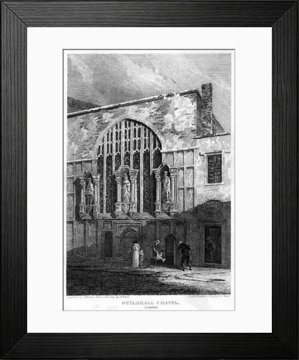 Framed Print : Guildhall Chapel, City of London, 1815. Artist: H Hobson Framed Print : Guildhall Chapel, City of London, 1815. Artist: H Hobson
