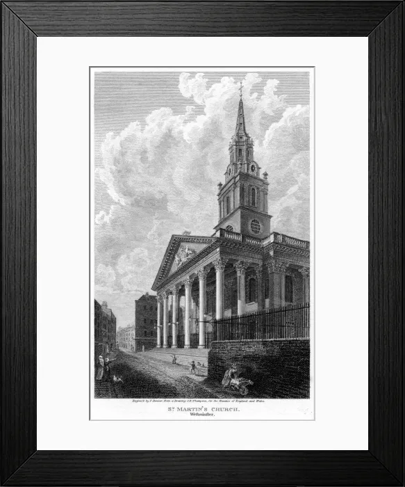 Framed Print : Church of St Martin in the Fields, Westminster, London, 1810. Artist: T Bonnor Framed Print : Church of St Martin in the Fields, Westminster, London, 1810. Artist: T Bonnor