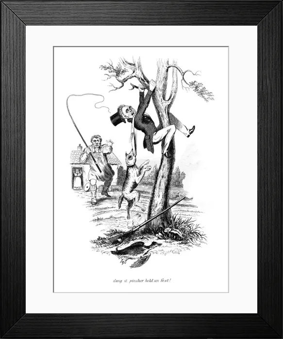 Framed Print : Dang it pincher hold un fast!, 19th century Framed Print : Dang it pincher hold un fast!, 19th century