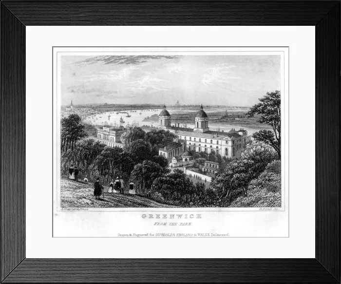 Framed Print : Greenwich, from the Park, London, 19th century. Artist: H Bond Framed Print : Greenwich, from the Park, London, 19th century. Artist: H Bond