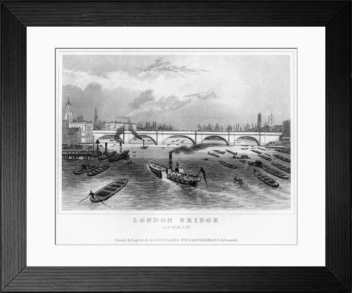 Framed Print : London Bridge, 19th century Framed Print : London Bridge, 19th century