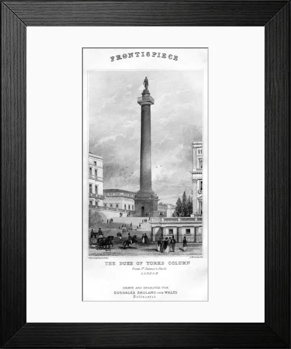 Framed Print : The Duke of Yorks Column from St Jamess Park, Westminster, London, 19th century Framed Print : The Duke of Yorks Column from St Jamess Park, Westminster, London, 19th century