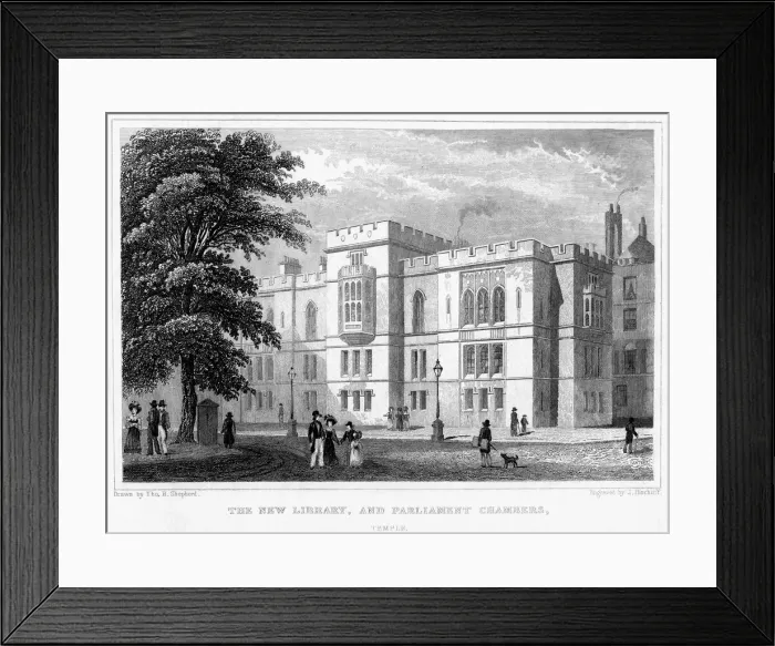 Framed Print : The New Library and Parliament Chambers, Temple, London, 1829. Artist: J Hinchcliff Framed Print : The New Library and Parliament Chambers, Temple, London, 1829. Artist: J Hinchcliff