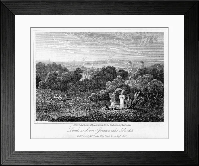Framed Print : London from Greenwich Park, 1816. Artist: I Varrall Framed Print : London from Greenwich Park, 1816. Artist: I Varrall