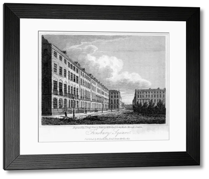 Framed Print : Finsbury Square, London, 1817. Artist: J Greig Framed Print : Finsbury Square, London, 1817. Artist: J Greig
