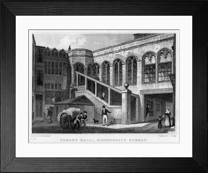 Framed Print : Crosby Hall, Bishopsgate Street, City of London, 1830. Artist: J Tingle Framed Print : Crosby Hall, Bishopsgate Street, City of London, 1830. Artist: J Tingle